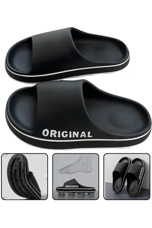 Merkloos Slippers Heren - Herenschoenen Zomer - Lichtgewicht & Antislip - EVA Materiaal - Platform Ontwerp - Duurzaam & Comfortabel - Modieus Voor Strand & Thuis - Maat 44-45