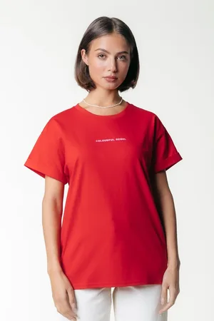 Colourful rebel Uni Logo Boxy Tee - Dames - T-shirts - XXL