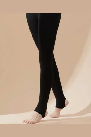 Gianvaglia ® Deluxe Dames Fleece Winter Thermo Legging Panty 200G 5~15°C` S/M Zwart