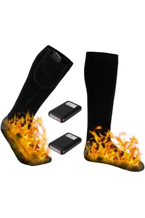 Merkloos Verwarmde sokken, verwarmde sokken met accu, elektrische warme sokken met 3 instelbare temperaturen, 4000 mAh batterij, verwarmingssokken voor dames en heren