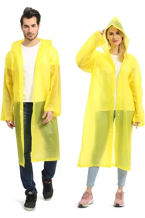 Merkloos Regenjas - Set van 2 Stuks - Regenponcho met Capuchon - Unisex voor Dames & Heren - Waterdicht - Fietsponcho Lang Model - Regenpak - Volwassenen - Regen Poncho Jas