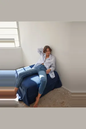 Trendyol Blauwe Duurzamere Slanke Jeans Met Hoge Taille Twoaw23Je00350