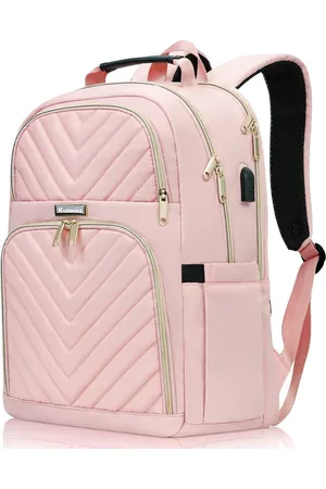 Merkloos Rugzak voor dames, 17,3 inch, schoolrugzak, meisjes, tieners, met USB-oplaadaansluiting, laptoprugzak, stijlvolle dagrugzak, waterdicht, voor school, universiteit, reizen, werk