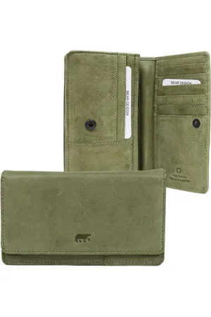 Bear Design Dames Portemonnee met Overslag Cow Lavato Moss
