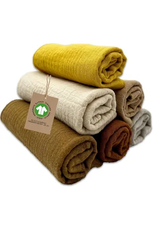 Merkloos Bio GOTS Burp Cloths - 25x25cm Organic Washcloth for Baby Care - Muslin Cloth Mini Pull Cloths - Small Towels | Super Soft and Absorbent - 100% Organic Cotton (Desert) hydrofiele washandjes