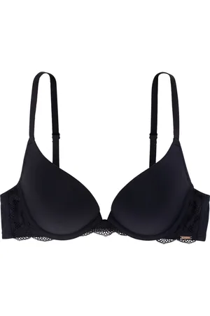 Dorina Push up / Plunge BH met beugel - Rosa - Kanten bh band - 3/4 cup - Decollete Bh - 80D