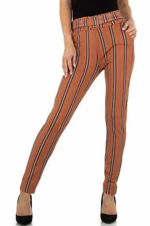 Merkloos Legging grijs gestreept S/M