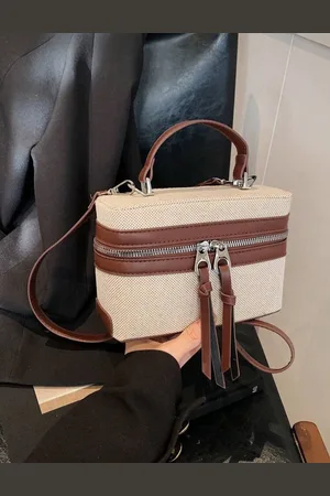 Merkloos Hand tas - Schoudertas - Damestas - - Bruin - PU leer - Chique tas