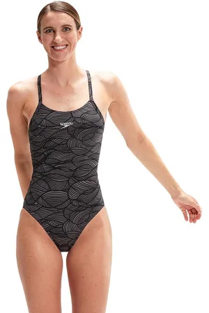 Speedo Allover Fixed Crossback Swimsuit