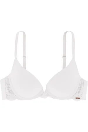 Dorina Push up / Plunge BH met beugel - Rosa - Kanten bh band - 3/4 cup - Decollete Bh - 75C