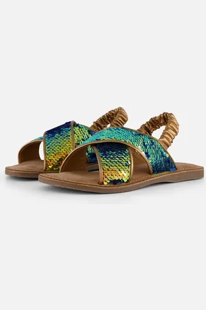 Muyters Pailetten Sandalen goud Leer - Maat 37
