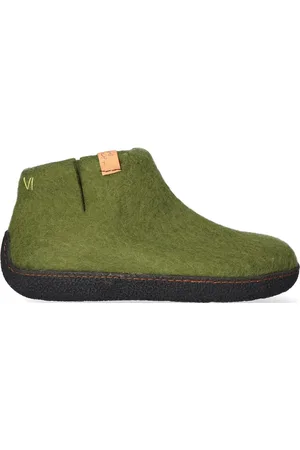 Tofvel Rabara Wolvilt Sloffen Olive Green - Maat 47