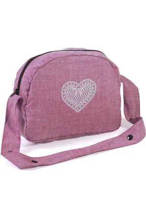 Merkloos Poppenluiertas met Aankleedmat - Praktische Poppenaccessoires in Jeans Roze