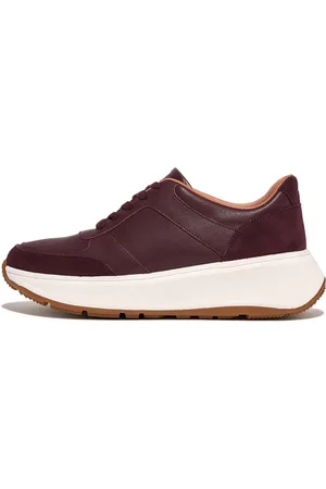 FitFlop F-mode Leather/suede Flatform Sneakers Paars EU 37 Vrouw