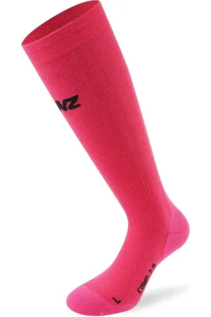 Lenz Compression 2.0 Merino skisokken - roze - kuitmaat 38-44 cm