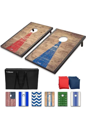 Merkloos Cornhole Set - Inclusief zitzakken en reiskoffer - Voor spelplezier met vrienden