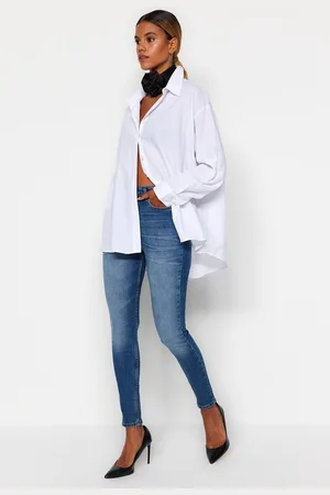 Trendyol TWOAW24JE00067 Volwassenen Vrouwen Jeans - - 44