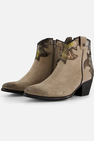 Lazamani Cowboylaarzen taupe Leer - Dames - Maat 38