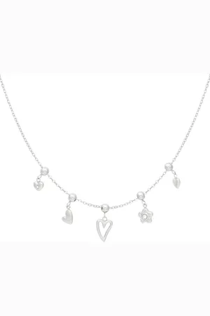 Yehwang Minimalistische ketting met bedels - - Zilveren ketting - - Stainless Steel (verkleurt niet!) - Waterproof necklace - Kerst cadeau - Sinterklaas cadeau - Kerst - Moederdag - Valentijn - Cadeau voor dames - Nikkel vrij