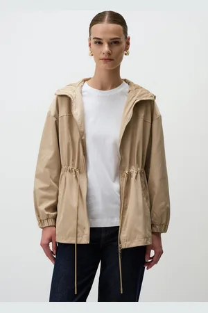 Jimmy Key Beige Capuchon Windjack Met Taillebanden