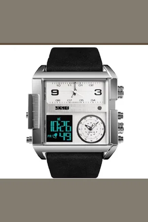Skmei Bijzonder groot horloge met 2 klokken