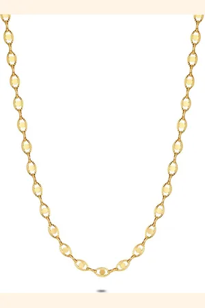 Twice As Nice Halsketting in goudkleurig edelstaal, schakelvorm 40 cm