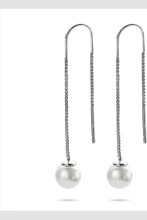 Twice As Nice Oorbellen in zilver, parel 8 mm, venetiaan ketting