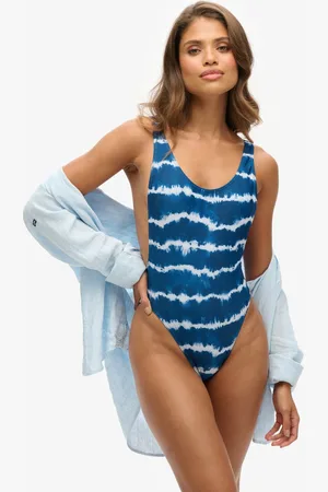 Superdry Code Tie Dye Zwempak Blauw XS Vrouw