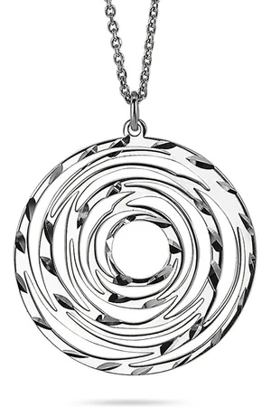 Twice As Nice Halsketting in zilver, open ronde, gebeiteld 50 cm+5 cm