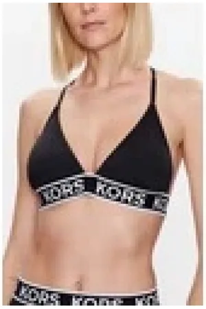 Michael Kors Logo Elastic String Bikini Top L