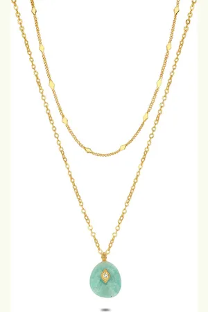 Twice As Nice High fashion halsketting, amazonite 40 cm+5 cm