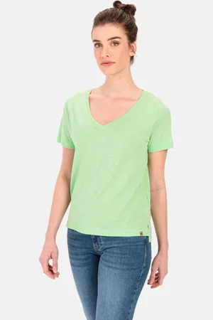 Camel Active V-neck T-Shirt gemaakt van organic cotton - Maat womenswear-XS
