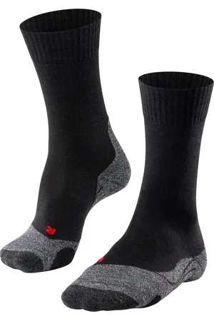 Falke TK2 Wandelsokken anti blaren, medium padding merinowol sportsokken dames zwart - Maat 43-44