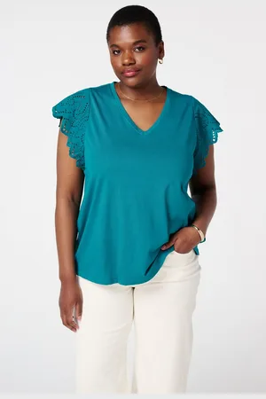 MS Mode Top T-shirt met details op de mouwen