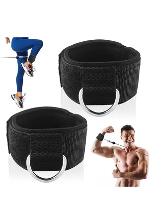 Merkloos 2 stuks - Fitness enkelbanden - Ankle strap - Enkel trainingsband - Verstelbare neopreen gevoerde D-ring oefenband - voor verbeterde bil-, been- en andere onderlichaamtrainingen