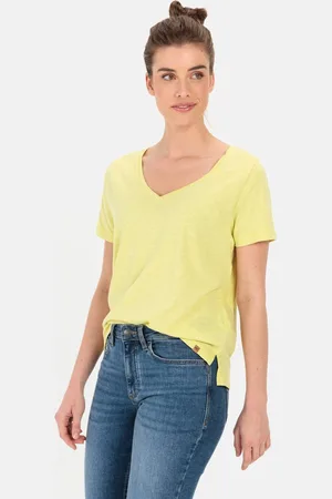 Camel Active V-neck T-Shirt gemaakt van organic cotton - Maat womenswear-S