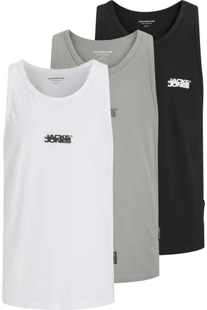 JACK & JONES JACK&JONES JCOSAGO SMALL LOGO SLUB TANK TOP 3PK MP Heren Tanktop - Maat L