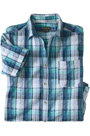 Atlas For Men Overhemd met gewafeld effect Mykonos - Heren - Verkrijgbaar in grote maten - 4XL