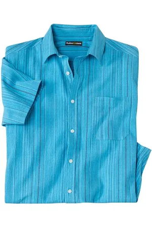 Atlas For Men Gestreept overhemd van crepon Santorini - Heren - Verkrijgbaar in grote maten - XL
