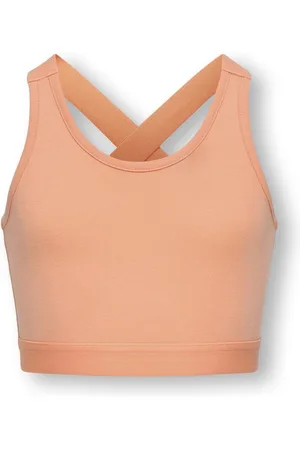 ONLY Kids meisjes top MAI RACER GLITTER Salmon Salmon Metallic Tight Fit