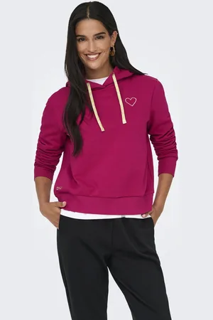 ONLY Trui Onlnoli L/s Heart Hood Swt 15312874 Granita/gold String Dames Maat - S