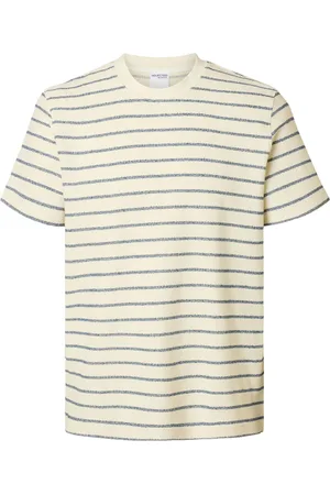 SELECTED T-shirt Django Streep Blauw heren