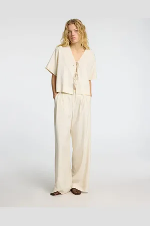 SELECTED Blouse Natuk Boxy Tie Wit dames