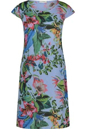 In Shape Jurk Fien Tropical Blauw dames