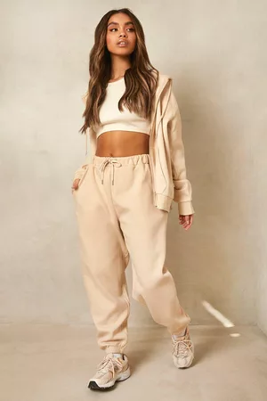 Boohoo Dames Lange broeken - Sweatstoffen Oversized Basic Joggingbroek, Stone