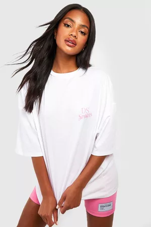 Boohoo Dames Sportshirts - Ds Sports Slogan Oversized T-Shirt, White