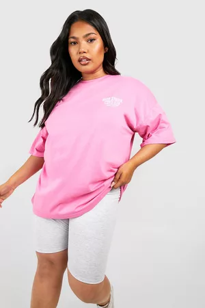 Boohoo Dames Sportshirts - Plus Sports Club Slogan Oversized T-Shirt, Pink