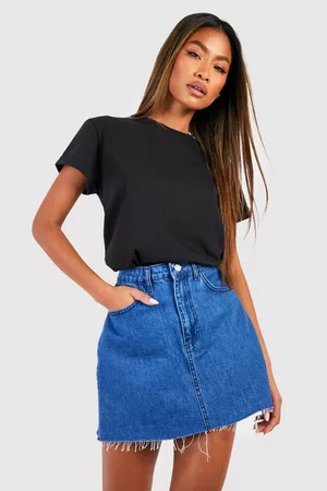 Boohoo Dames Korte rokken - Denim Mini Skirt, Mid Blue