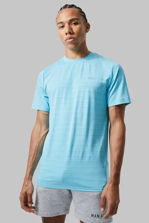Boohoo Heren Sportshirts - Tall Man Active Lightweight Performance T-Shirt, Light Blue