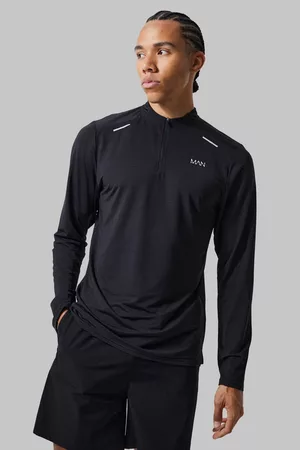 Boohoo Heren Sport sweaters - Tall Man Active Lightweight Performance ¼ Zip, Black